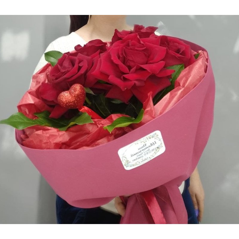 Букет из красных роз "Влюбленный"