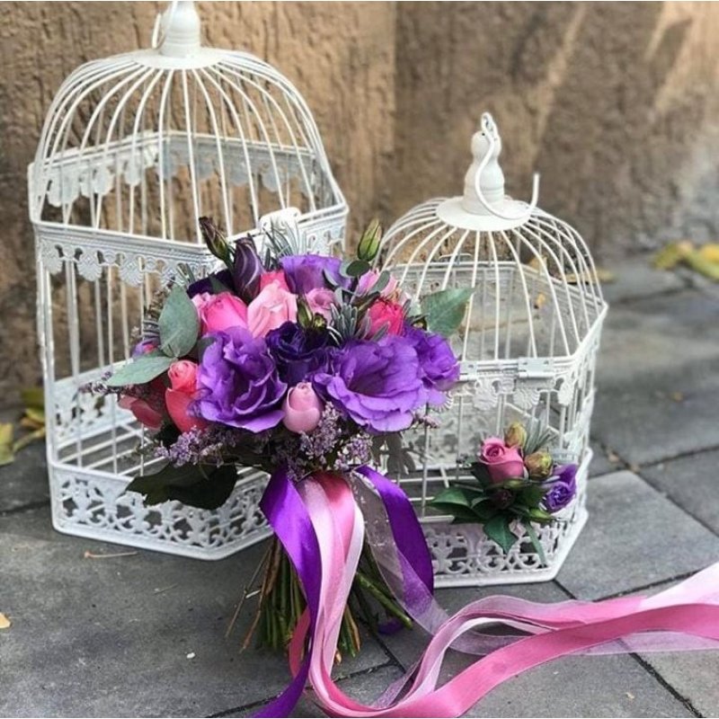 Букет невесты из эустомы "Фиолетовый"